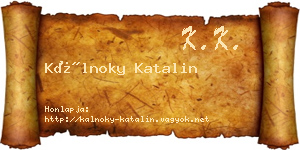 Kálnoky Katalin névjegykártya