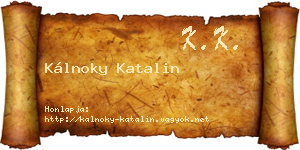 Kálnoky Katalin névjegykártya